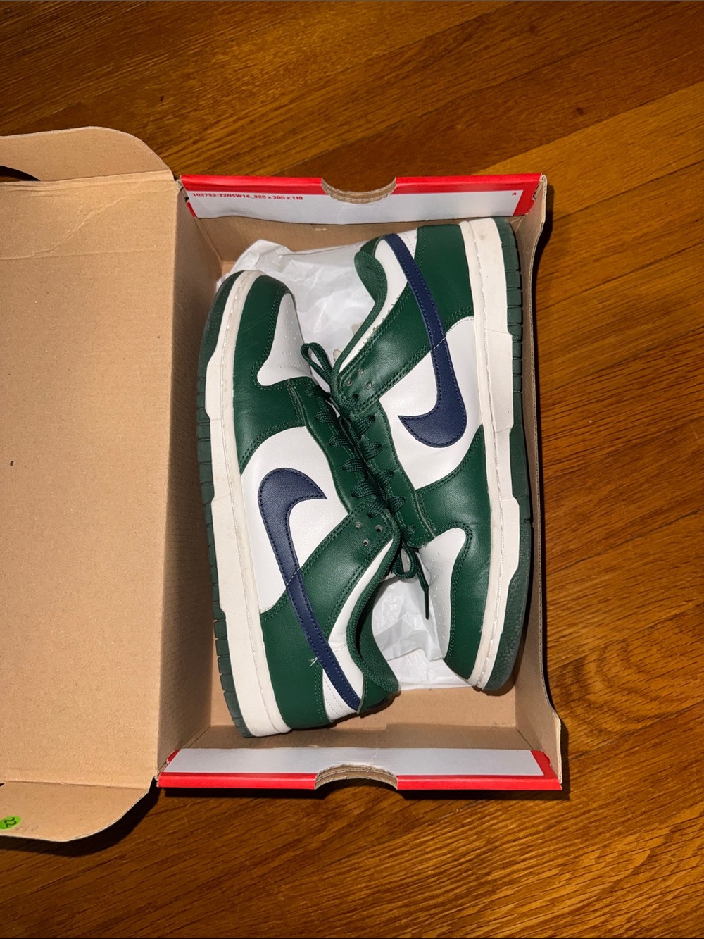 Nike Dunk Low Green, White & Navy Swoosh